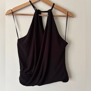 Express Black Draped Halter Cami